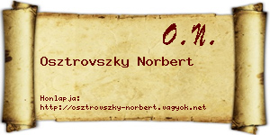 Osztrovszky Norbert névjegykártya