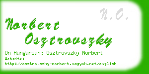 norbert osztrovszky business card